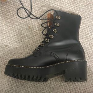 Dr. Martens Black Leather Platform Boots